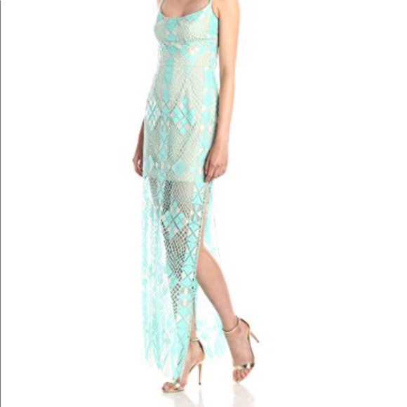 BCBGMaxAzria Dresses & Skirts - Bcbgmaxazria evelina geometic lace maxi blue 6